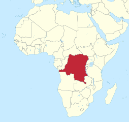 A map of Africa highlighting the Democratic Republic of the Congo where Raphael was born, and where he lived until he traveled to Kentucky earlier this year.