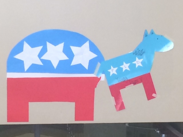 The PLD Young Democrats and PLD Young Republicans advertise their clubs through their respective political mascots.