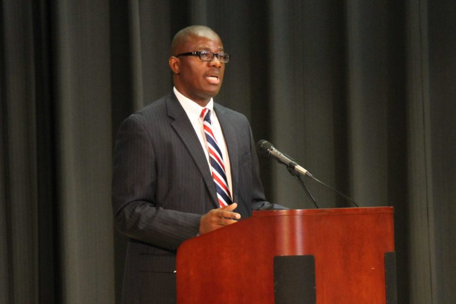 Superintendent Caulk addresses student from across Fayette County