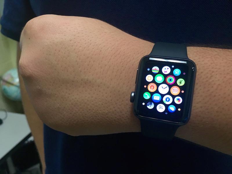 Business Manager Arya Shoa is excited about his new Apple Watch.