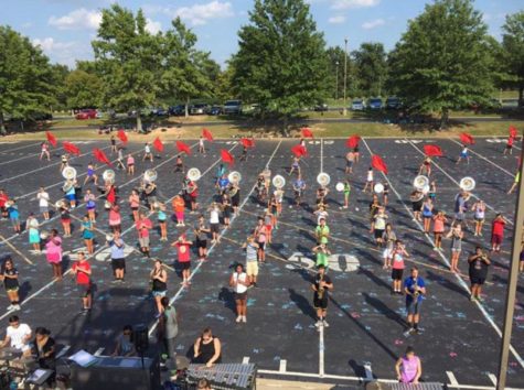 The marching band is hard at work getting ready for their first performance