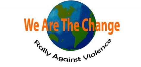Student Andres Calleja designed the logo for the first annual We Are the Change Rally against Violence.