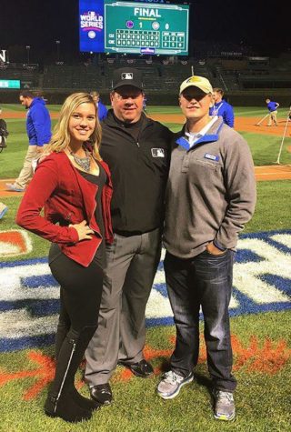 Senior Shadows Umpire Dad at World Series
