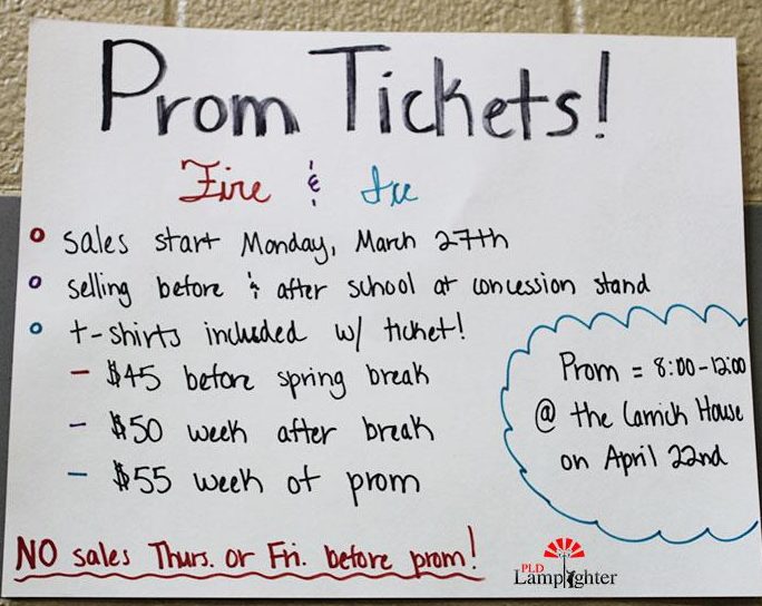 Flyer advertising the selling of Dunbar Prom tickets. 