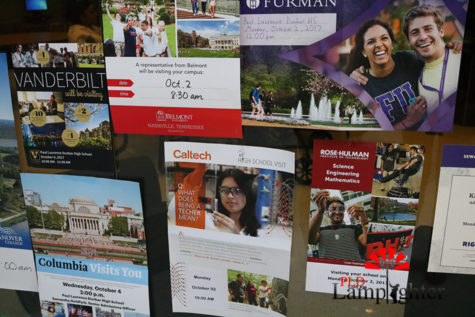 College posters in the College and Career Center.