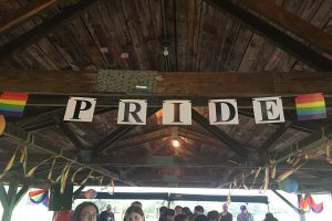 The Pride banner that was displayed at the picnic.