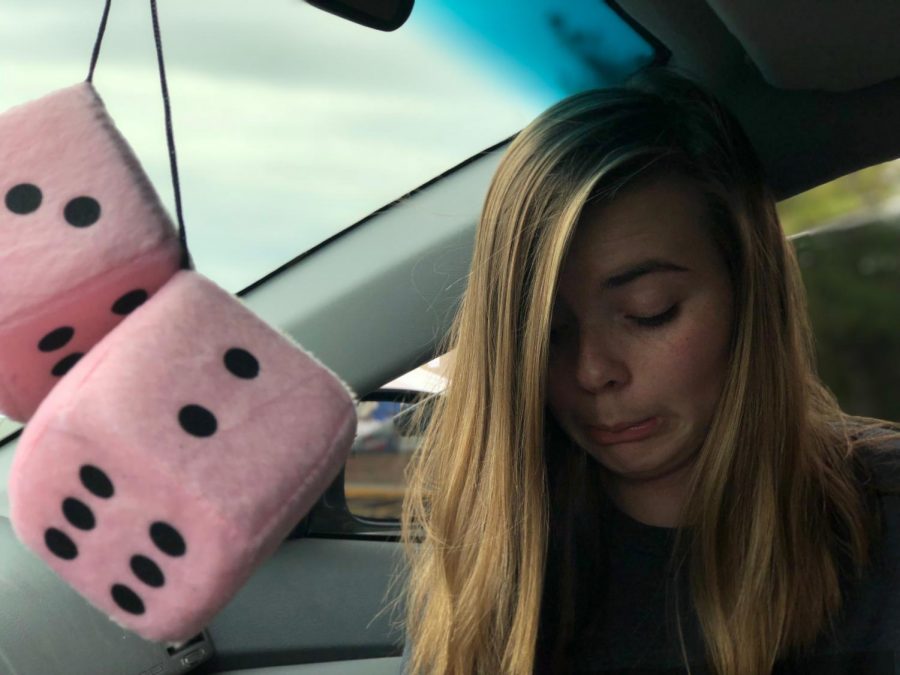 Junior Editor Teagan Garrison in a stressful situation making a face to represent her feelings.