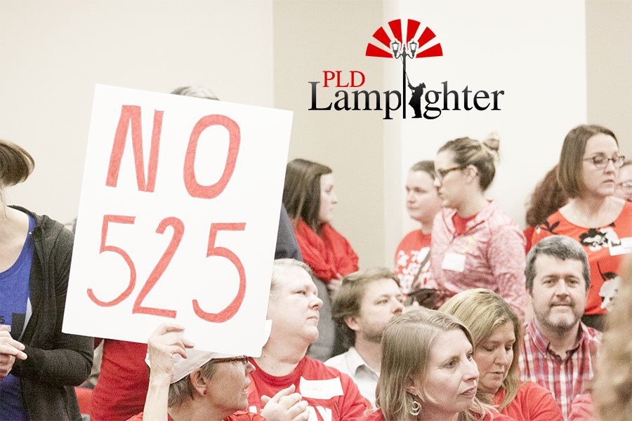 Teachers showed up in Frankfort wearing red for ed on February 28 to oppose HB 525
