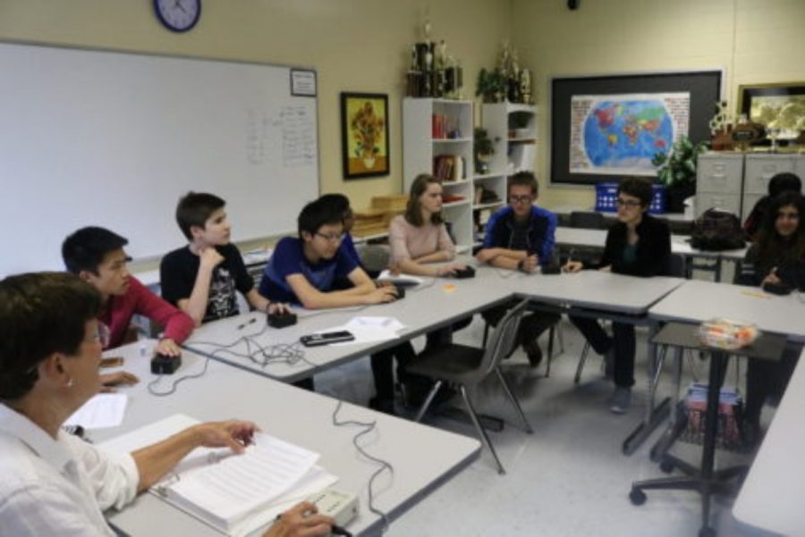 Students engaged in a discussion 