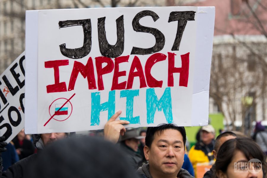 This photo was taken in 2017 during an inauguration protest. The call for impeachment is not new.