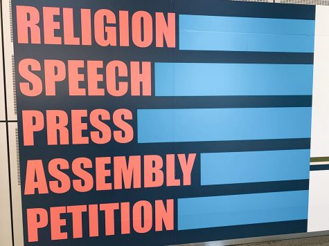 The first amendment protects our right to freedom of religion, speech, press, assembly, and petition. 