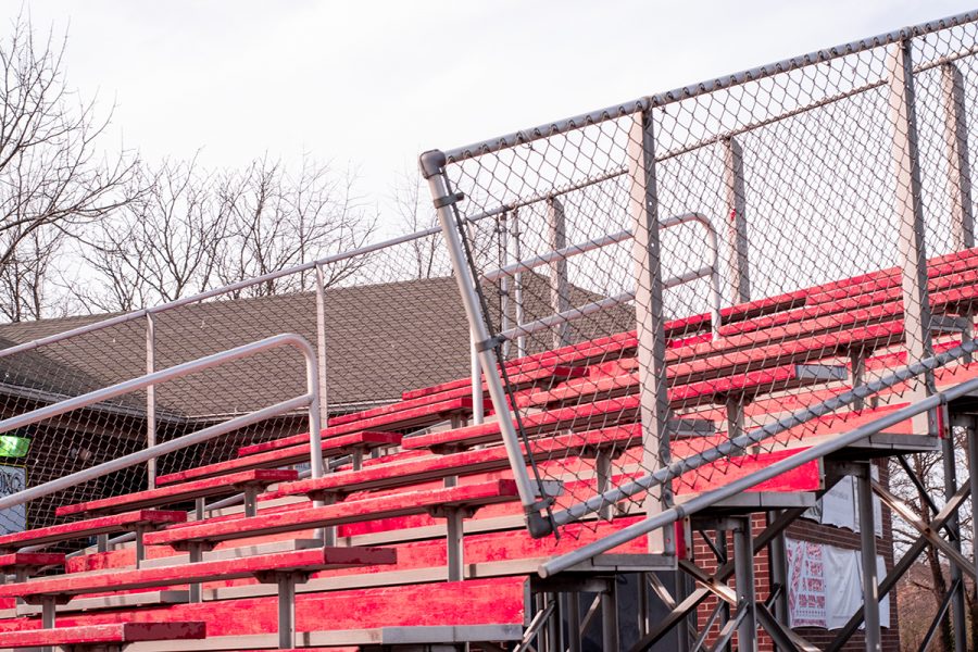 The stands at the PLD Baseball field. The stands are empty due to all the sports cancelations due to COVID 19.