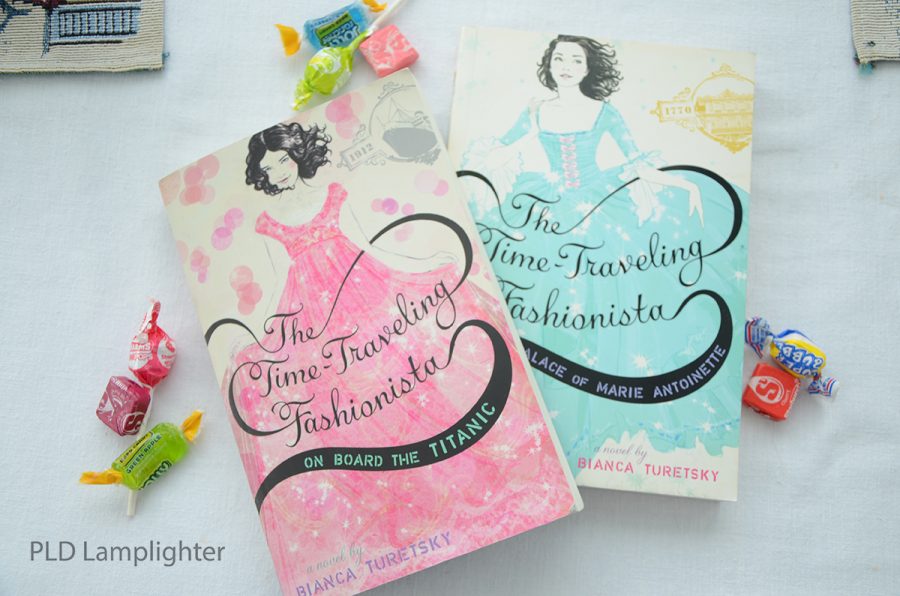 The Time-Traveling Fashionista trilogy by Bianca Turetsky. The trilogy includes On Board the Titanic, At the Palace of Marie Antoinette, and Cleopatra Queen of the Nile. This series is a fashion-filled time machine with a bit of mystery and thrill. I’d recommend this to anyone who enjoys history or fashion.