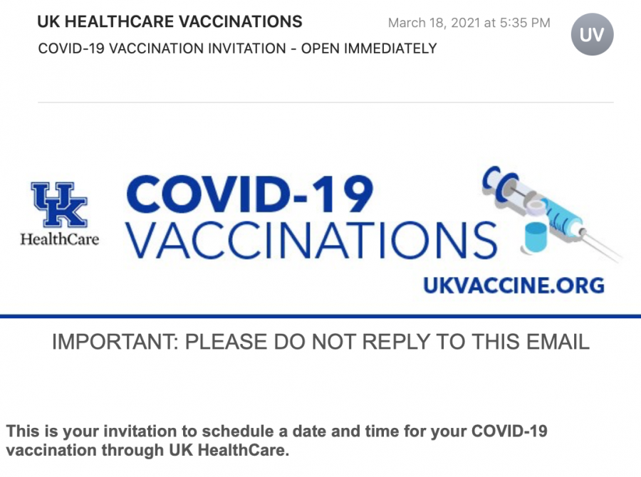 The University of Kentucky allows people to request a vaccine and eventually sends them an invitation to schedule their vaccination appointment. 
