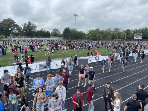 Students and faculty were first told to exit the building, so they were located behind the cafeteria, in the parking lot, and around the outside of the building. Around 20 minutes later, everyone was directed to gather at the football field.