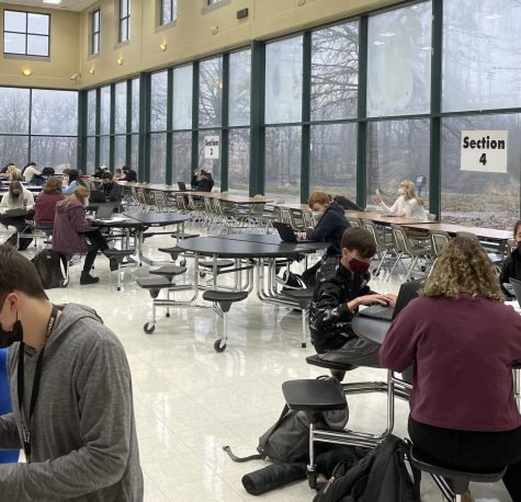 The normally crowded study hall during first block had a large number of absences on Jan. 14, a day when the school attendance was only at 78%z
