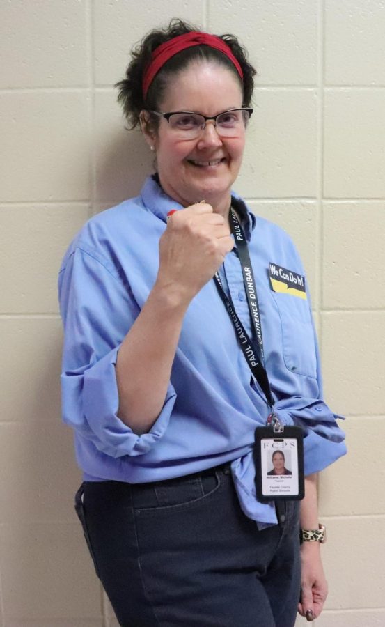 Social Studies teacher Mrs. Michelle Williams showed her knowledge of history by dressing as Rosie the Riveter.