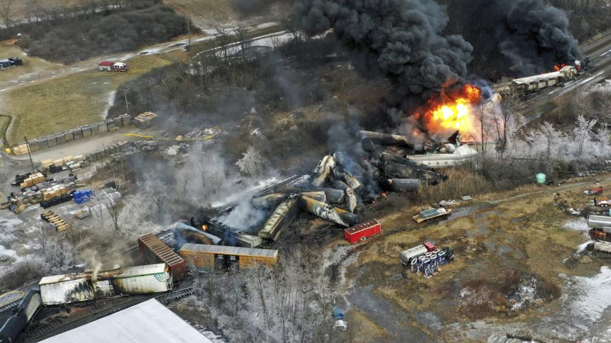 Massive Train Derailment in Ohio Spills Chemicals