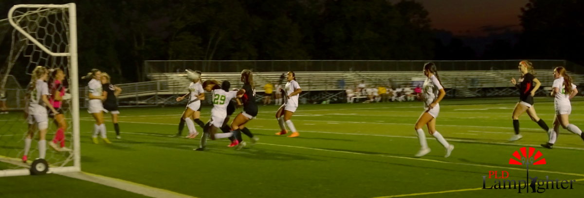 Following a corner-kick from Senior Riley Brandon, multiple Lady Dawgs went for a header-goal but it went wide.
