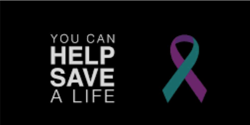 Purple and teal are the official colors for suicide prevention