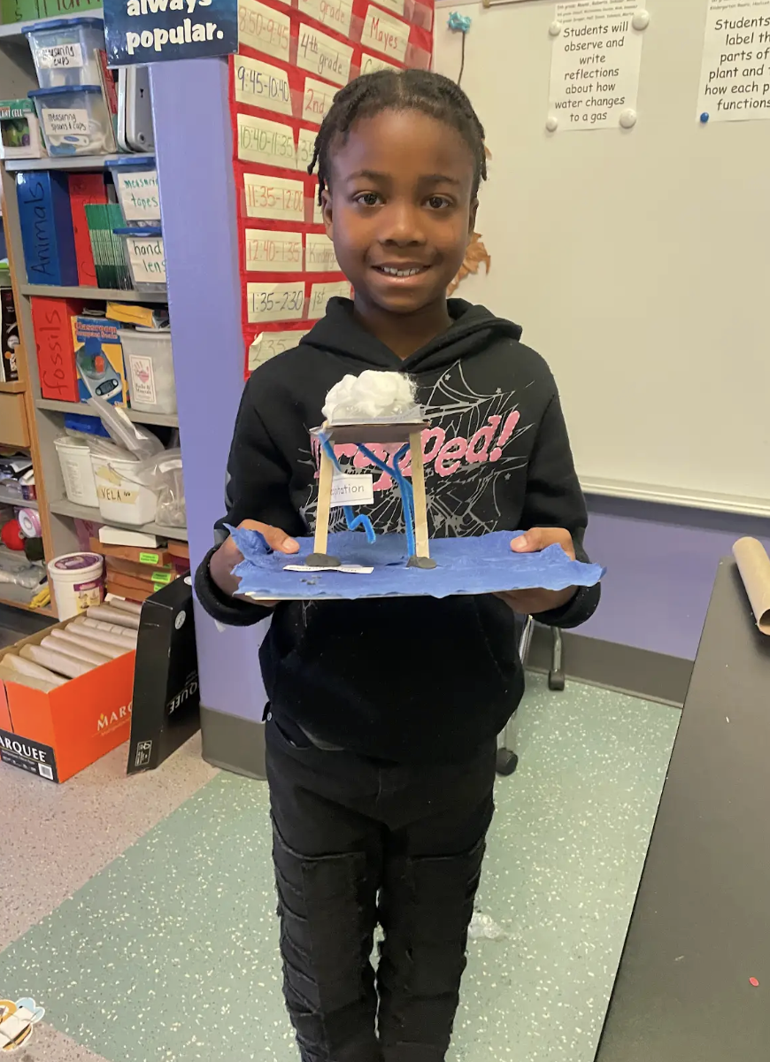 STEM Stars create unique art projects out of various different materials.